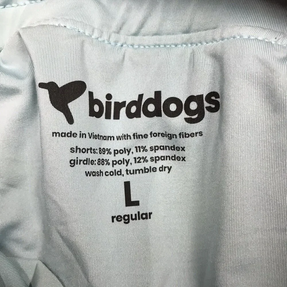 BIRDDOGS Gym Shorts Men L Gray Lined Stretch Poly Performance Drawstring